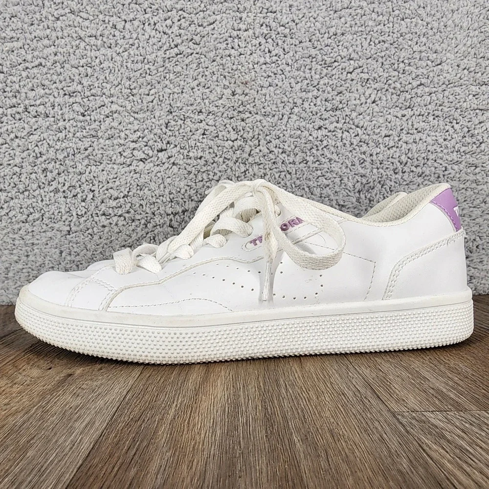 Tretorn White‎ Purple Accent Sneakers Women's Size 7.5 Casual Tennis Shoes